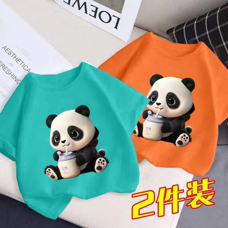 Men'S And Women'S Fashionable Short-Sleeved T-Shirt Children'S Summer Western Style Half-Sleeved Top T-Shirt Big Boy'S Handsome Trendy - Image 3