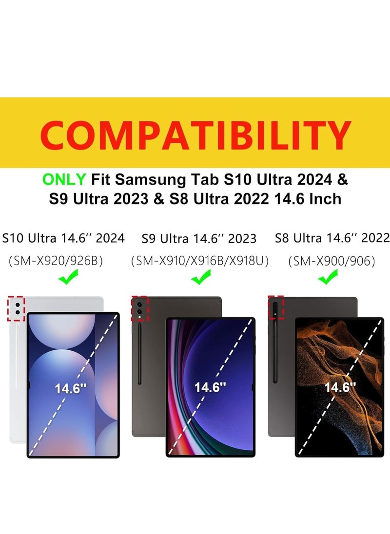 JAJEEK Keyboard Case for Samsung Galaxy Tab S9 Ultra 2023 / S8 Ultra 2022 (14.6 inch) – Protective Slim Smart Cover with S Pen Holder, Multi-Function Bluetooth Keyboard, Black, for Enhanced Productivity and Secure Protection - Image 2