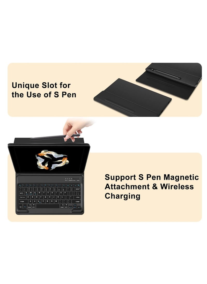 JAJEEK Keyboard Case for Samsung Galaxy Tab S9 Ultra 2023 / S8 Ultra 2022 (14.6 inch) – Protective Slim Smart Cover with S Pen Holder, Multi-Function Bluetooth Keyboard, Black, for Enhanced Productivity and Secure Protection - Image 4