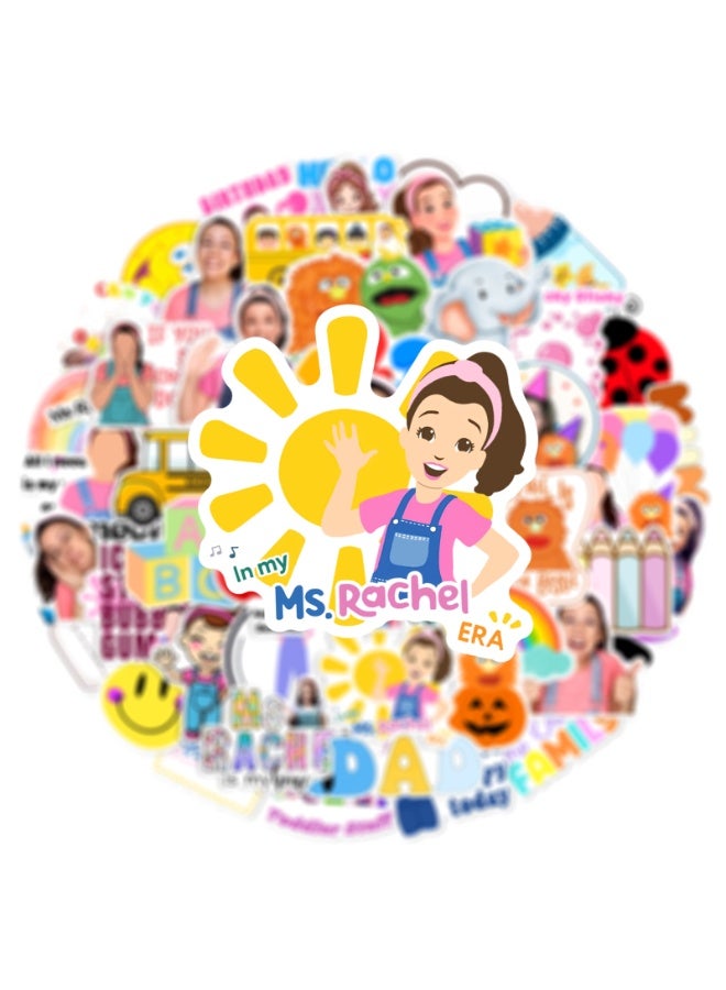 NIBEMINENT 50 قطعة من ملصقات ديكو السيدة راشيل المقاومة للماء، طباعة عالية الدقة بألوان زاهية، مناسبة للكمبيوتر المحمول، لوح التزلج، الأمتعة، زجاجة الماء، الجيتار، الأعمال اليدوية - Image 3