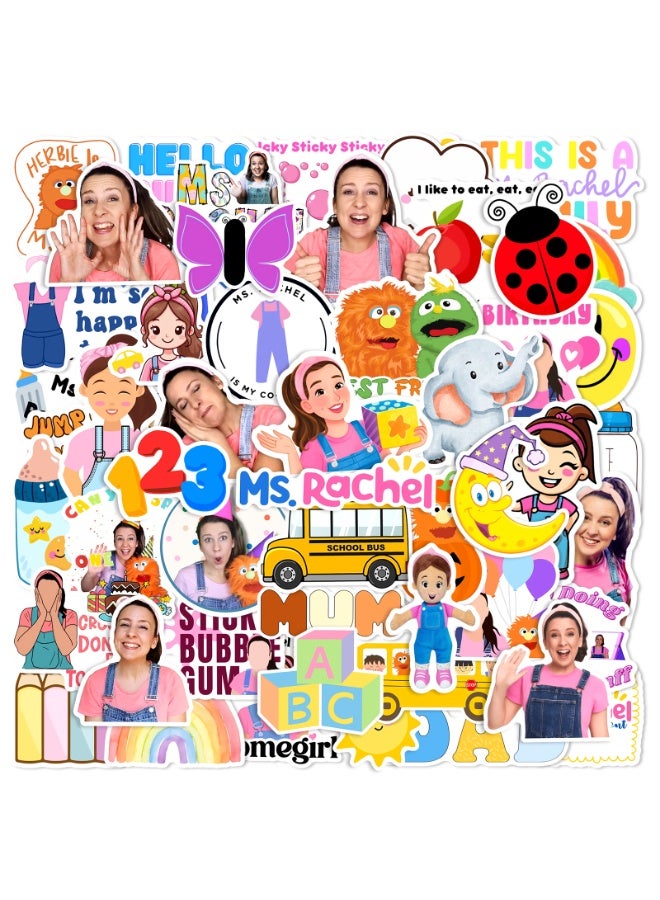 NIBEMINENT 50 قطعة من ملصقات ديكو السيدة راشيل المقاومة للماء، طباعة عالية الدقة بألوان زاهية، مناسبة للكمبيوتر المحمول، لوح التزلج، الأمتعة، زجاجة الماء، الجيتار، الأعمال اليدوية - Image 1