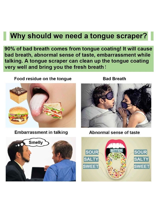 MOOSEC Tongue Scraper for AdultsKids Durable Food Grade 2 in 1 Silicone Tongue Brush and 100 Stainless Steel Tongue Scrapers Reduce Bad Breath - Image 5