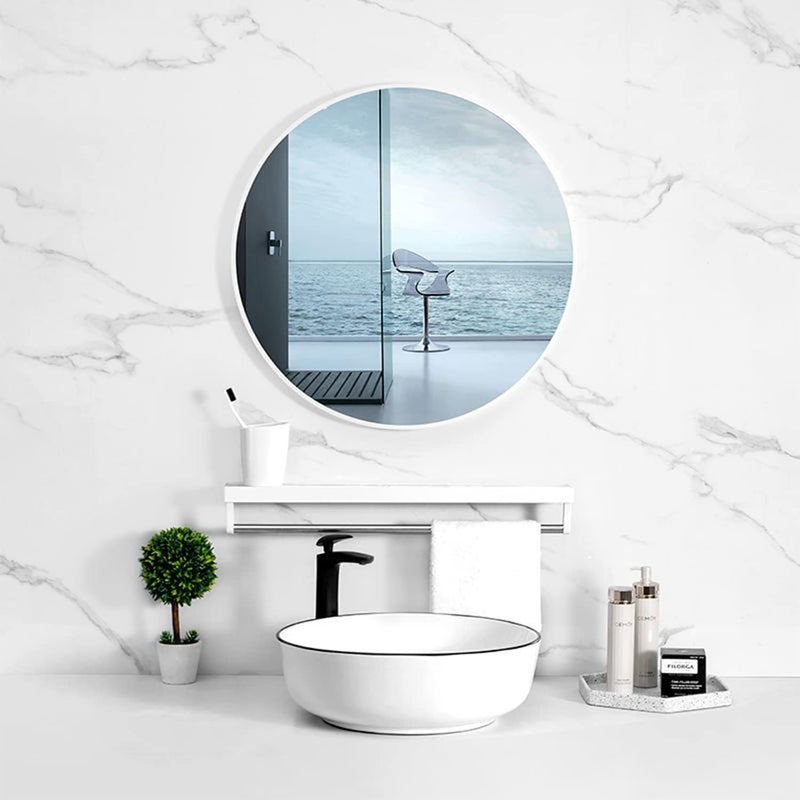 HOME CUBE 4 Pc Acrylic Frameless Adhesive Wall Mirror Stickers for Home Decor Bathroom Bedroom Living Room Dining Room Entryway Hallway 30x30cm Round - Image 2
