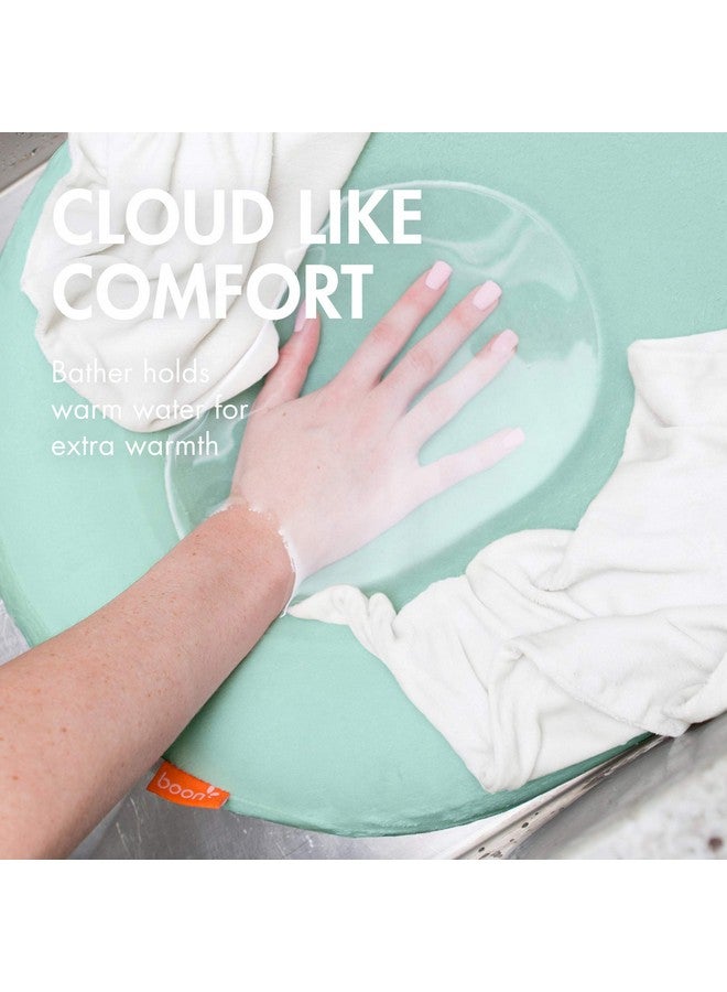 Boon Puff Inflatable Baby Bather - Infant Bathtub Includes Microfleece Cover and Contoured Sides - Inflatable Baby Bathtub for Newborns and Infants - Image 1