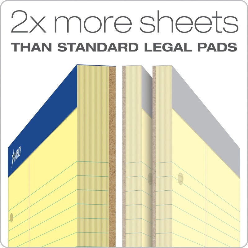Ampad 20245 Double Sheets Pad, Law Rule, 8 1/2 x 11 3/4, Canary, 100 Sheets (20-245) - Image 2