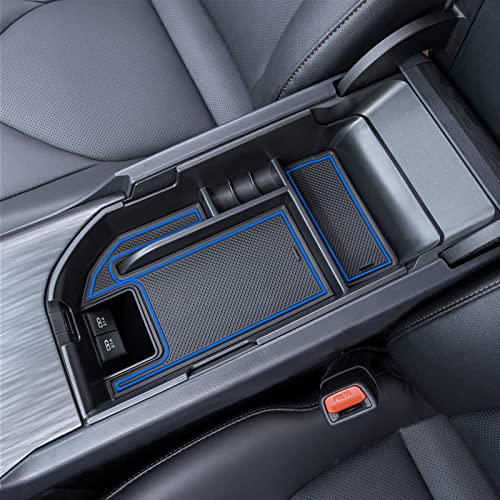TOPINSTALL Blue Center Console Tray Compatible with 2018-2024 Toyota Camry XLE XSE and 2020-2023 2024 Camry LE SE with Dual USB Ports, Interior Accessories Armrest Console Organizer (Not for 2025) - Image 2