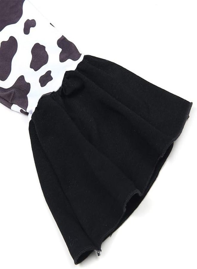 DACSOIT Toddler Girls Ruffle Leggings Cow Printed Flare Pants Bell Bottoms 3-4T - Image 3
