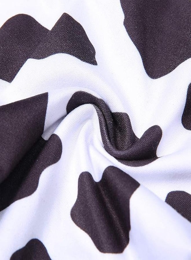 DACSOIT Toddler Girls Ruffle Leggings Cow Printed Flare Pants Bell Bottoms 3-4T - Image 4