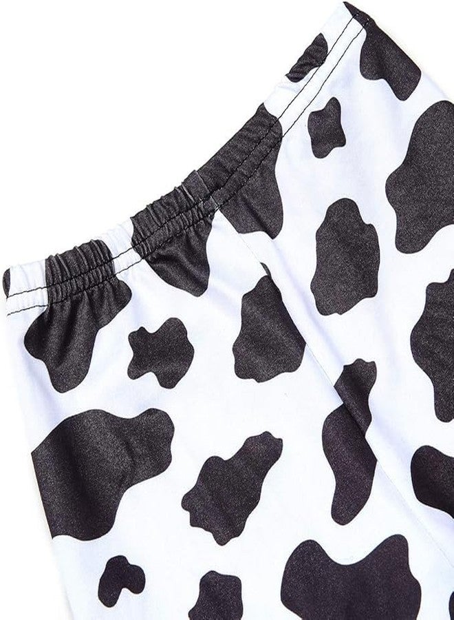 DACSOIT Toddler Girls Ruffle Leggings Cow Printed Flare Pants Bell Bottoms 3-4T - Image 2