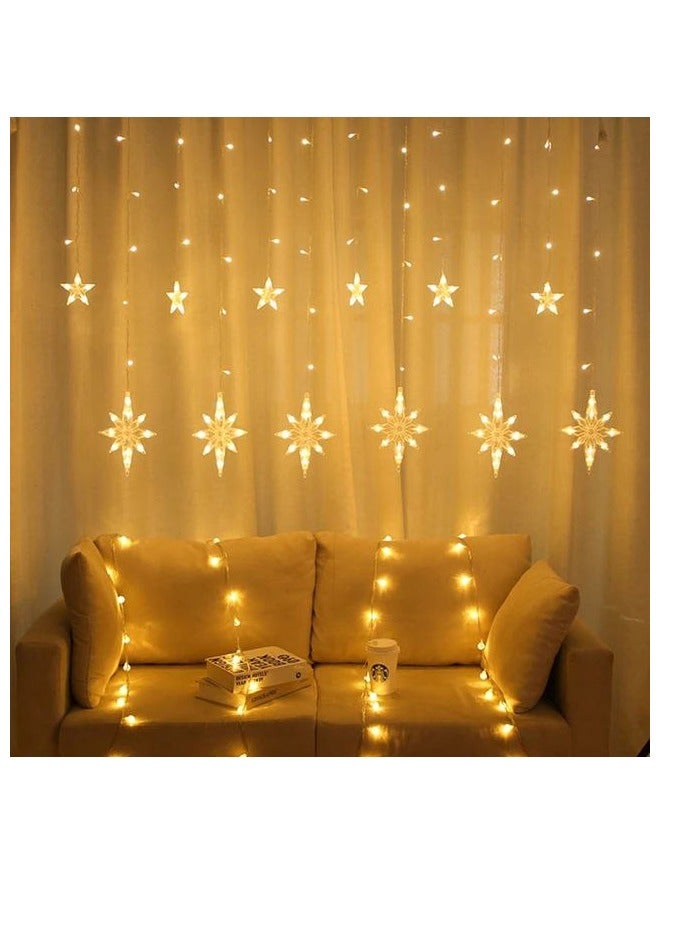 ماركة غير محددة New decoration snowflake star moon LED string light for home hanging curtain tree decor  - Image 1