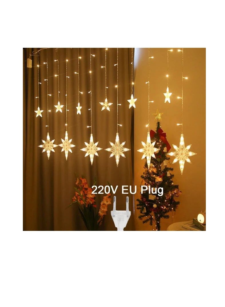 ماركة غير محددة New decoration snowflake star moon LED string light for home hanging curtain tree decor  - Image 2