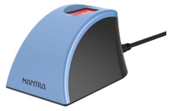 OBT ماسح بصمات الأصابع البيومتري مانترا MFS 110 L1، واجهة USB، أزرق وأسود - Image 1
