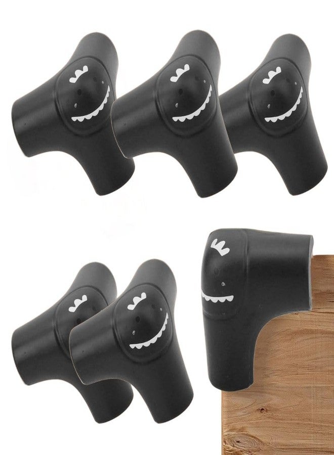 Trifecta Corner Protectors, Wear-Resistant Silicone Protectors, Easy Installation for Home Proofing, Silicone Table Guard Socket Covers, Proofing for Corners and Cabinets (6 Pieces, Colour: Black) - Image 1