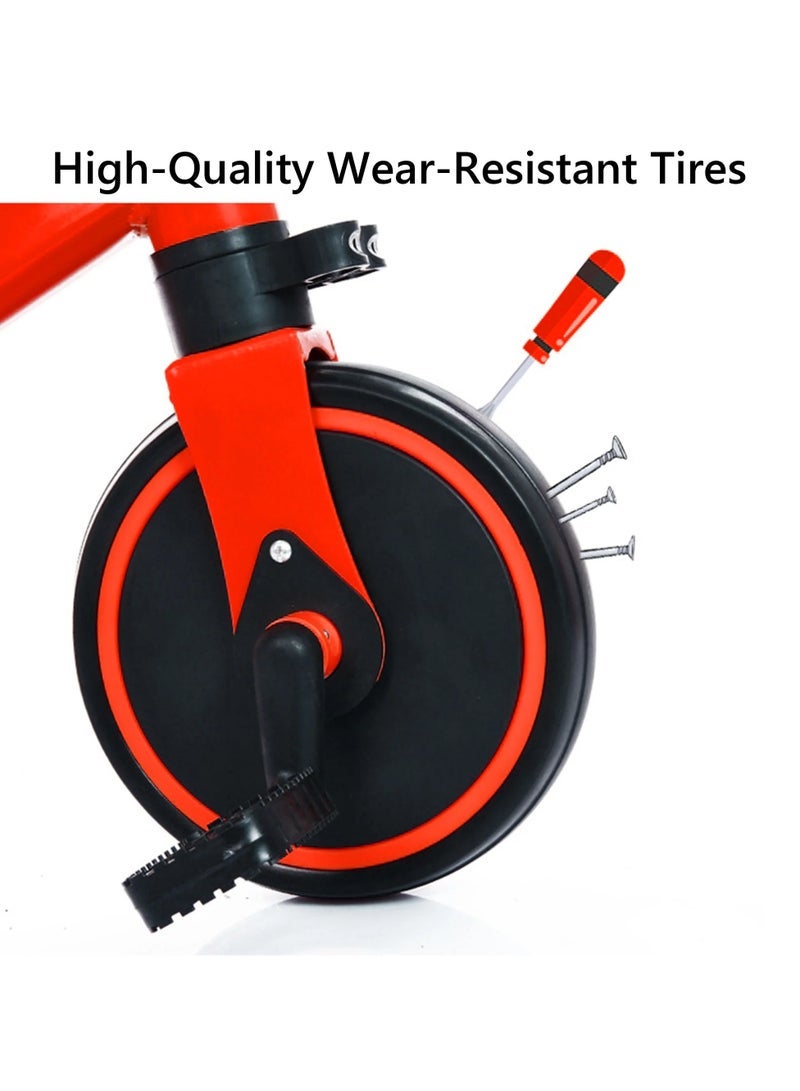 5 in 1 Toddler Bike Tricycle for Toddlers Ages 1-4 Kids Tricycle Seat Height Adjustable Baby Balance Bike Ride-On Toy with Removable Pedals Boys and Girls Toy Bicycle - Image 3