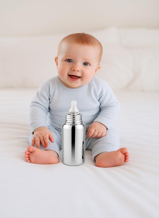 Cuteably Kids Stainless Steel Bottle | Baby Anti-Colic Nipple | BPA-Free Wide Mouth Bottles (150 ML) - Image 4