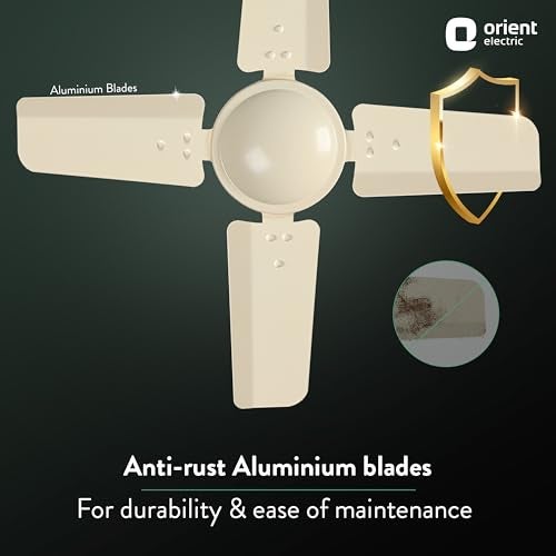 Orient Electric 600 MM New Air Plus | 4 Blade Small Ceiling Fan for Kitchen | 100% Copper Motor | Aluminium blades | 24 Inch Fan | 2 Years Warranty | Ivory - Image 3