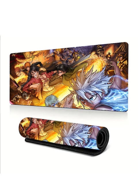 Anime Collection Mouse Pad, Non-Slip Mousepad, Anime Mouse Pad,HD thermal transfer Naruto or Yu-Gi-Oh, One Piece, etc. Large Mouse Pad, Extended Keyboard Mousepad with Non-Slip Base and Stitched Edge(40cm×80cm)