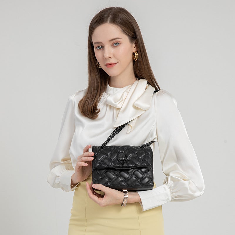 Kurt Geiger Black Chain Shoulder Crossbody Bag with Small Square Design - Image 3