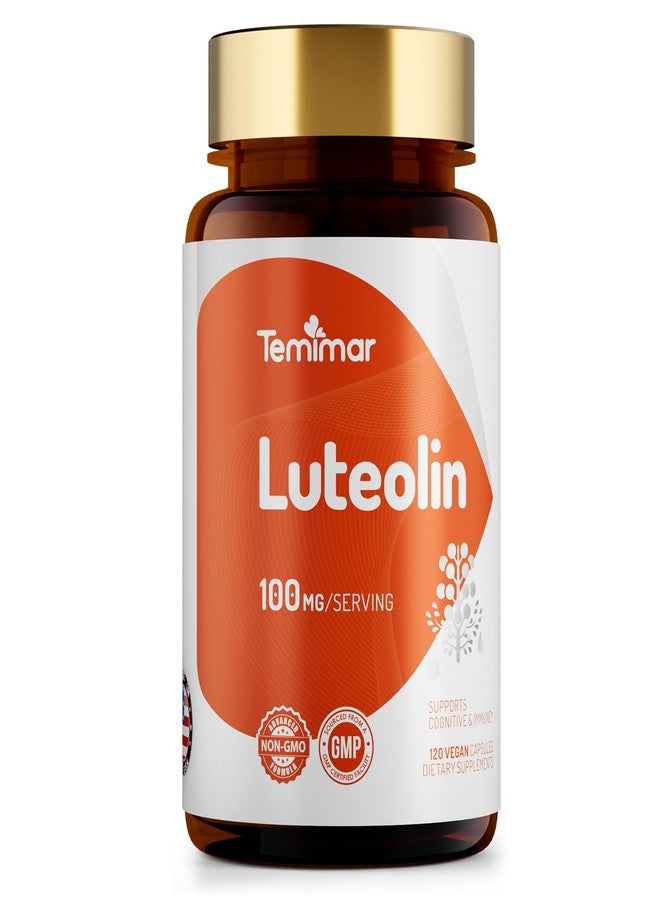 Temimar Luteolin Supplement 100mg, Flavonoids Supplements for Brain Health Support, Non-GMO, Gluten Free,Made in USA, 120 Vegan Capsules - Image 1