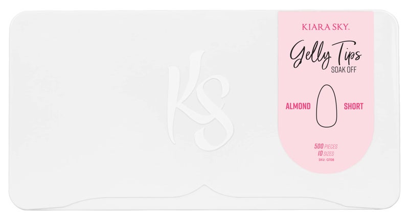 Kiara Sky Gelly Tips | Soak Off Soft Gel Nail Extensions | 500 pieces - 10 Sizes | Almond Short - Image 1
