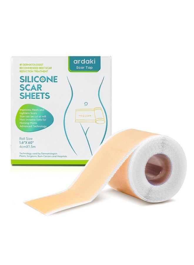 ARDAKI Silicone Scar Sheets,Silicone Scar Tape,Scar Tape For Surgical Scars,Silicone Scar Removal Strips For Surgical,C-Section,Tummy Tuck,Keloid Scars,Acne Scars, Reusable (1.6"X 60" Roll-1.5M) - Image 1