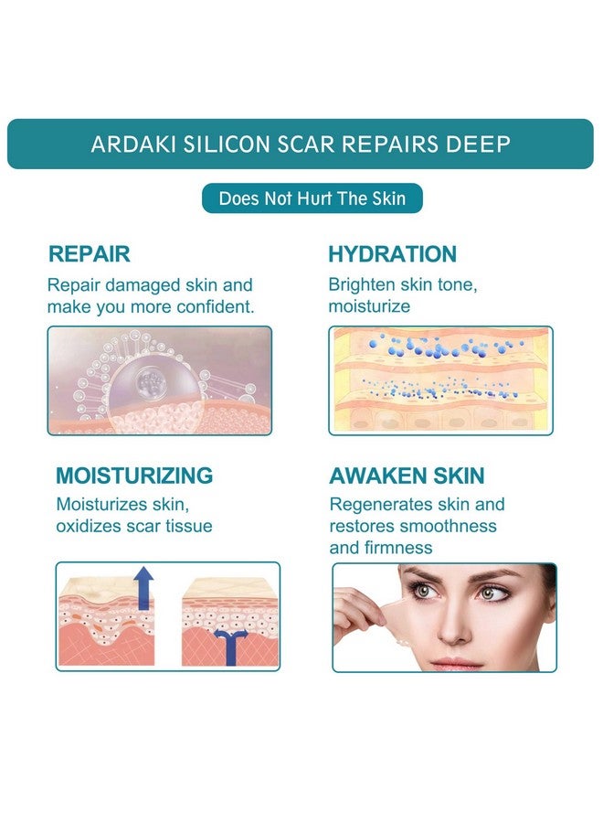 ARDAKI Silicone Scar Sheets,Silicone Scar Tape,Scar Tape For Surgical Scars,Silicone Scar Removal Strips For Surgical,C-Section,Tummy Tuck,Keloid Scars,Acne Scars, Reusable (1.6"X 60" Roll-1.5M) - Image 4