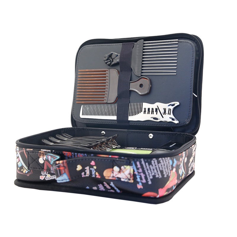Salon Hairdressing Tool Storage Box Large Capacity Storage Toolbox with Smooth Zipper Multi-layer Design with Scissor Slots - Image 3