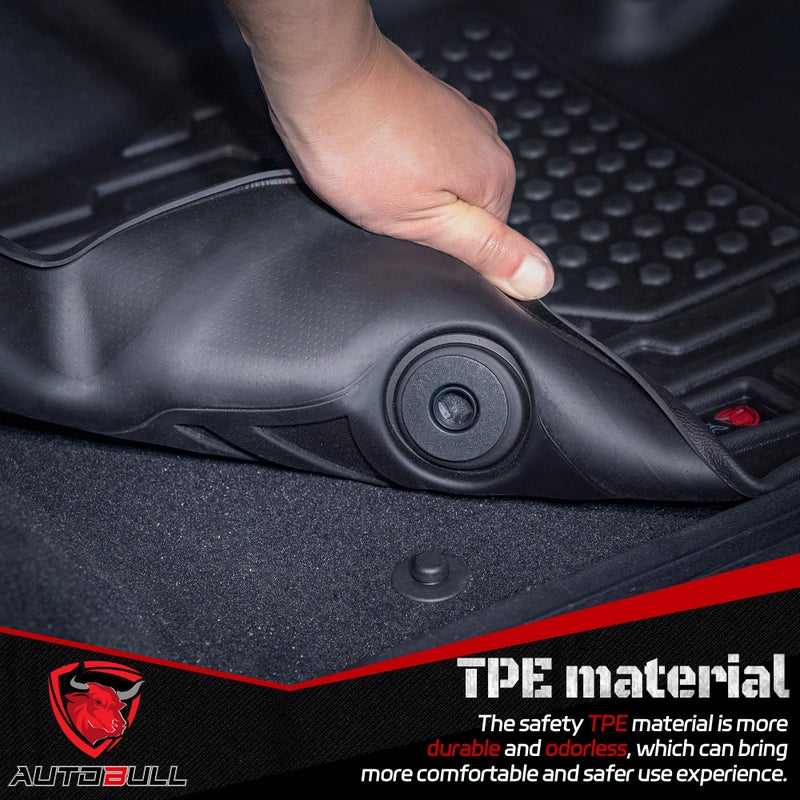 AUTOBULL Floor Mats Compatible with 2011-2023 Dodge Charger RWD & Chrysler 300 Rear-Wheel Drive ONLY, All Weather TPE Floor Liners, Custom Fit Car mats, 1st & 2nd Row, Black - Image 3