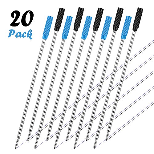 Unibene Cross Compatible Ballpoint Pen Refills 20 Pack, 1.0mm Medium Point-10 Black & 10 Blue, Smooth Writing Replaceable German Ink Refill - Image 2
