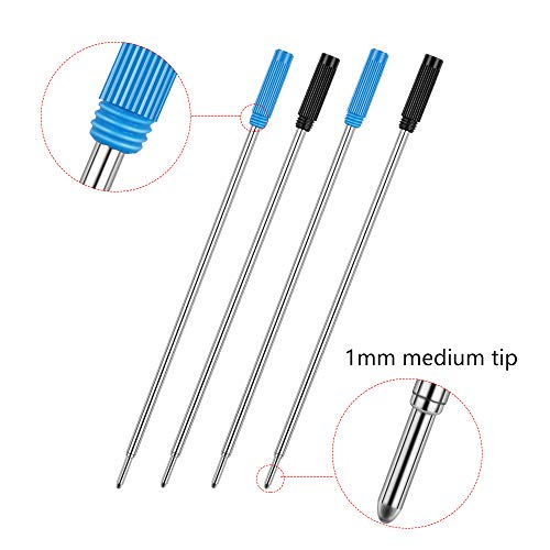 Unibene Cross Compatible Ballpoint Pen Refills 20 Pack, 1.0mm Medium Point-10 Black & 10 Blue, Smooth Writing Replaceable German Ink Refill - Image 3