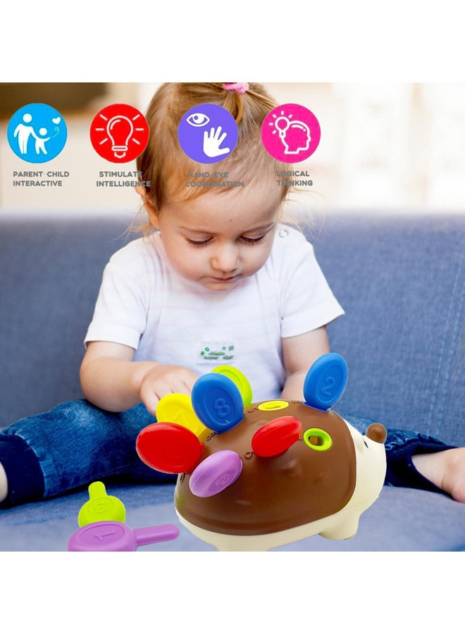 Fine Motor Toys for Toddlers 1-3, Baby Hedgehog Montessorri Learning Set, Educational Counting Sorter Toy, Development Infant Gifts 9 12 18 Month 1 2 3 Year Old Boys Girls Kids Babies - Image 2