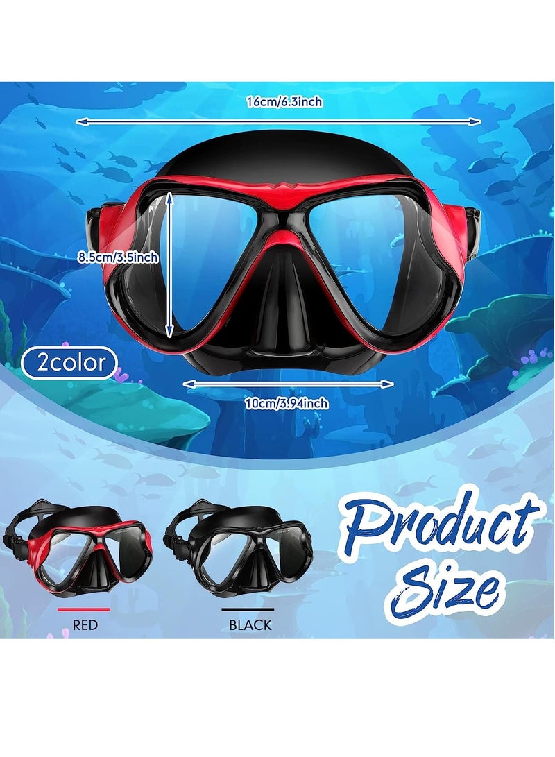 KASTWAVE قناع غوص للبالغين 2 عبوة نظارات سباحة مع غطاء أنف رؤية واضحة نظارات غوص مضادة للضباب زجاج مقسى نظارات الغوص - Image 2