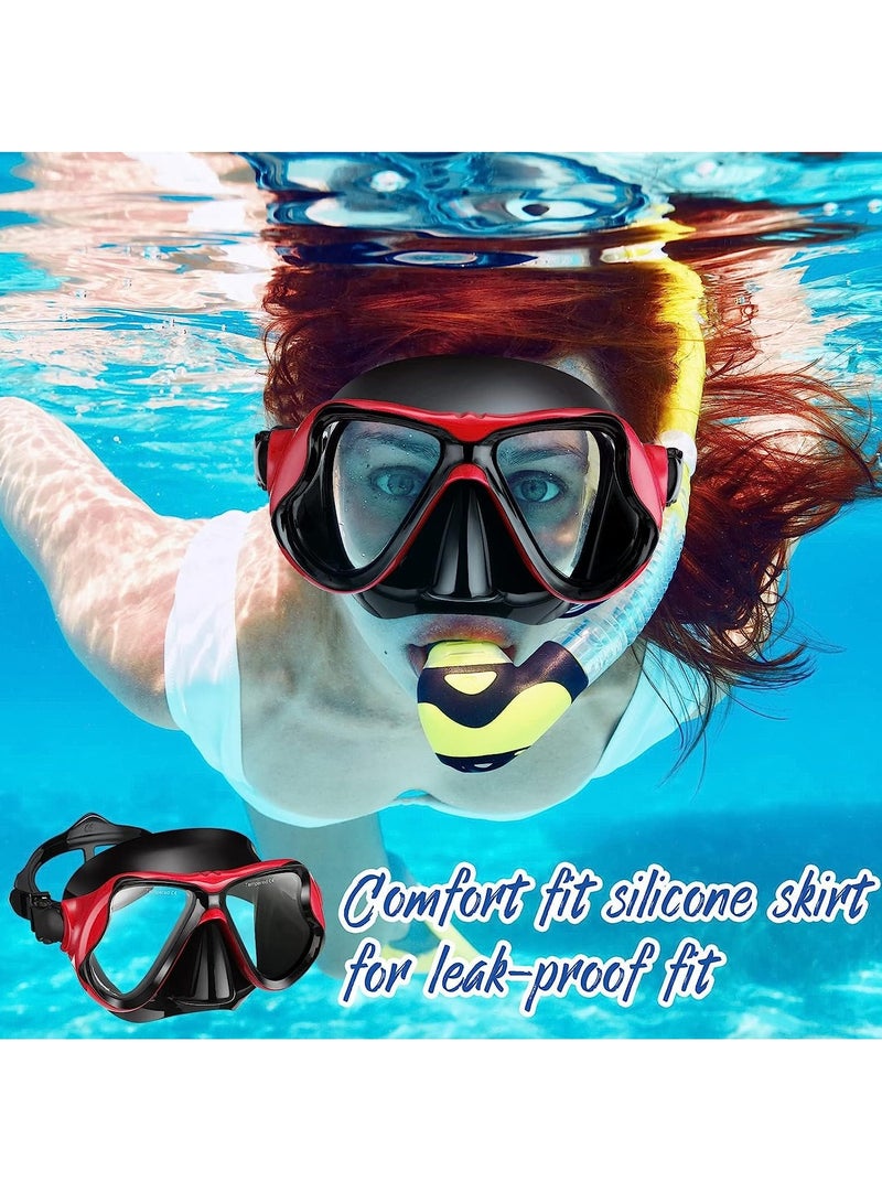 KASTWAVE قناع غوص للبالغين 2 عبوة نظارات سباحة مع غطاء أنف رؤية واضحة نظارات غوص مضادة للضباب زجاج مقسى نظارات الغوص - Image 5