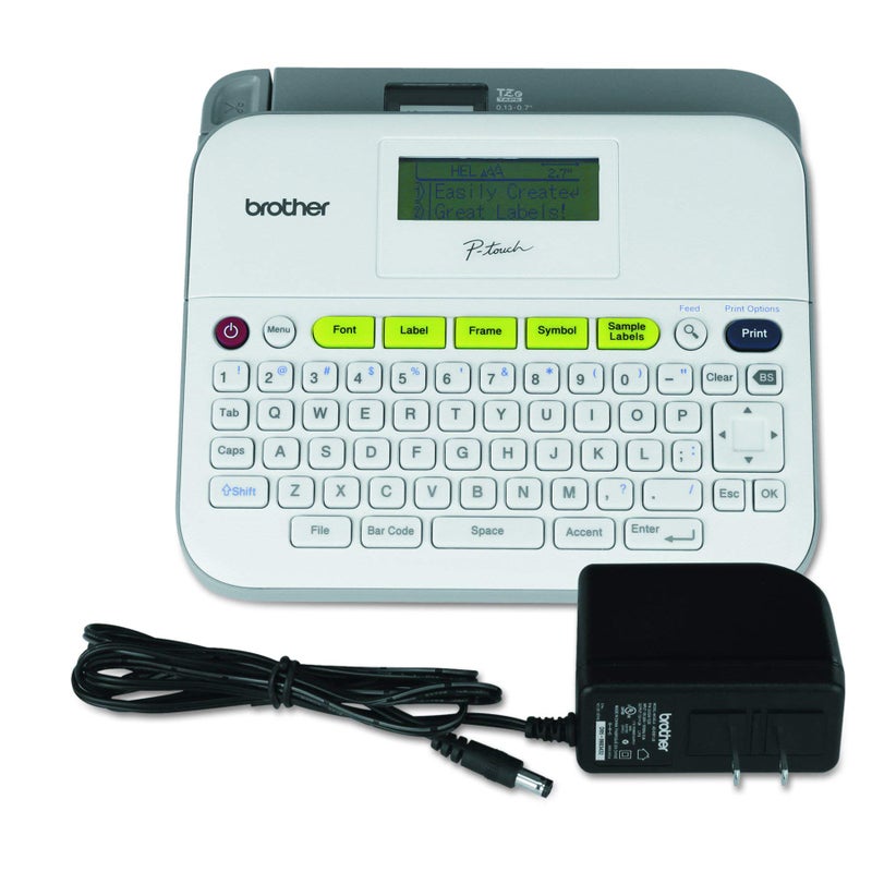 Brother P-Touch Monochrome Label Maker, Versatile Easy-to-Use Labeler, PTD400AD, AC Adapter, QWERTY Keyboard, Multiple Line Labeling, White - Image 1
