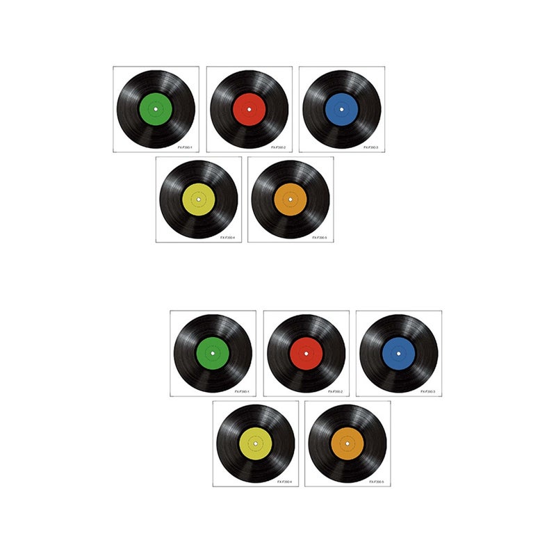 10 pcs Vinyl Records Decoration Wall Decal Decoration Vinyl Records Stickers Room Decor - Image 1