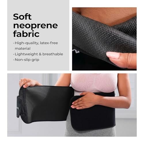 Lifelong Sweat Belt | for Stomach | Men and Women | Non-Tearable Sauna Waist Trainer-Belt | Neoprene Waist Trimmer for Gym, Yoga, Running and Fitness | Adjustable Slimming-Belt (Black, Size L) - Image 2