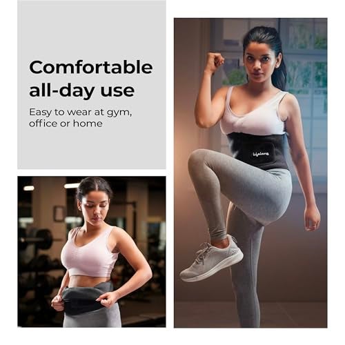 Lifelong Sweat Belt | for Stomach | Men and Women | Non-Tearable Sauna Waist Trainer-Belt | Neoprene Waist Trimmer for Gym, Yoga, Running and Fitness | Adjustable Slimming-Belt (Black, Size L) - Image 5