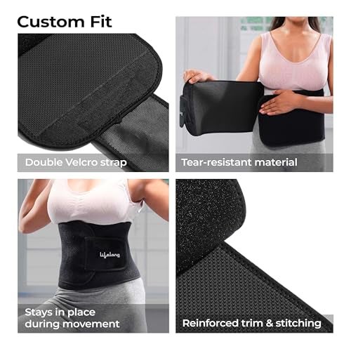 Lifelong Sweat Belt | for Stomach | Men and Women | Non-Tearable Sauna Waist Trainer-Belt | Neoprene Waist Trimmer for Gym, Yoga, Running and Fitness | Adjustable Slimming-Belt (Black, Size L) - Image 4