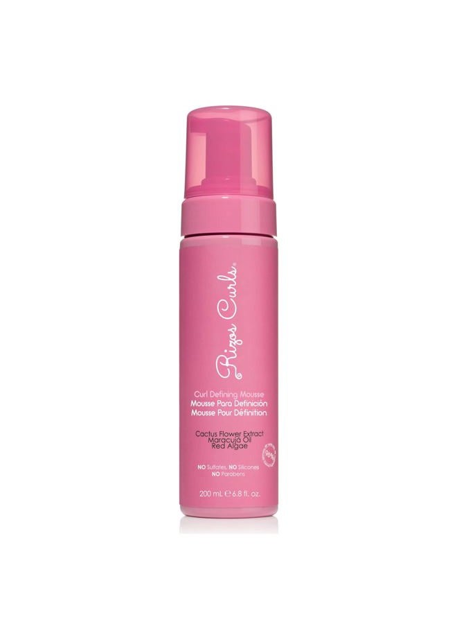 Rizos Curls موس تحديد التجاعيد، ترطيب وتحديد، تثبيت ناعم للحجم والتعريف، لمعان خالي من التجاعيد مع ماء جوز الهند، مستخلص زهرة الصبار وزيت بذور الماراكوجا، لجميع أنماط التجاعيد 2a - 4c، 6.8 أونصة - Image 1