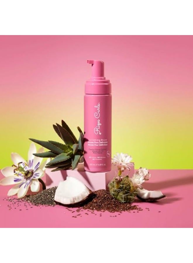 Rizos Curls موس تحديد التجاعيد، ترطيب وتحديد، تثبيت ناعم للحجم والتعريف، لمعان خالي من التجاعيد مع ماء جوز الهند، مستخلص زهرة الصبار وزيت بذور الماراكوجا، لجميع أنماط التجاعيد 2a - 4c، 6.8 أونصة - Image 2