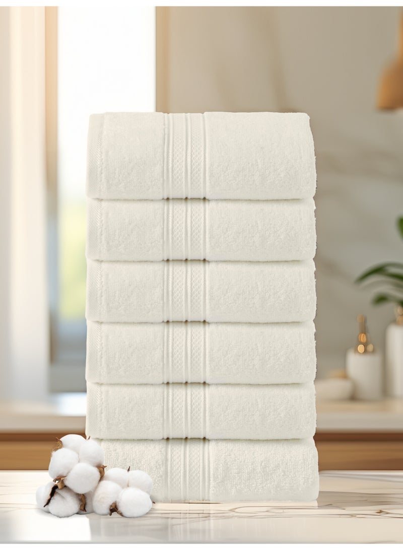 Donetella 6-Pcs Hand Towel Set (40x70 cm) – 100% Combed Cotton 600 GSM | Quick Dry, Ultra-Absorbent, Thick & Plush | Ideal for Spa, Gym, Hotel & Everyday Luxury - Image 1