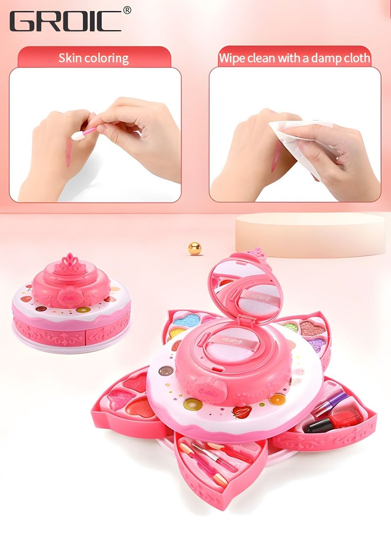 GROIC Kids Makeup Kit for Girl, Real Cosmetic Washable Pretend Play Princess Toys Set,Toddler Make up & Non-Toxic Set,Children Dress Up - Image 3