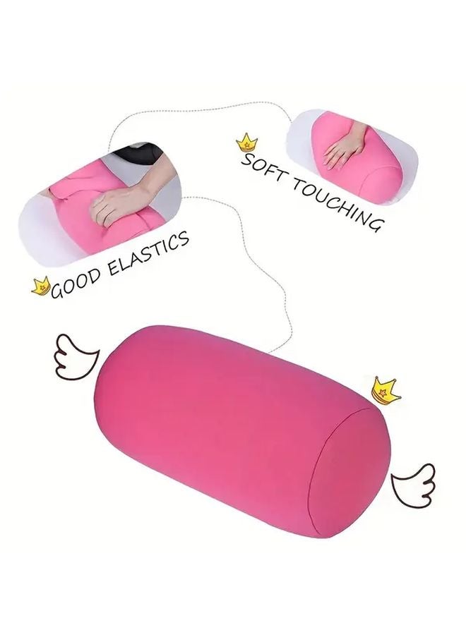 Deep Blue Microbead Cylindrical Pillow 11.81x6.3 Inch Soft Travel Cushion For Home Office Decor - Image 5