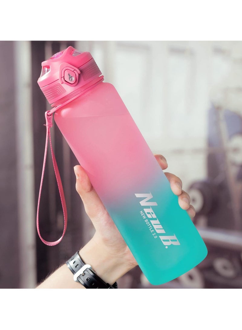 تايكوم زجاجة مياه سعة 1 لتر تريتان مقاومة للتسرب، زجاجة رياضية مع شيكر البروتين، غطاء علوي قابل للطي وزجاجة رياضية مصفاة قابلة للإزالة للياقة البدنية وركوب الدراجات ورياضات التخييم في صالة الألعاب الرياضية