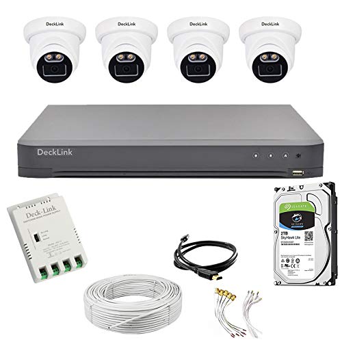 ديك لينك Decklink Decklink Cctv Camera Full Set 2 Camera Night Colour Mode Full 4 Dome Camera 4ch Dvr Surveillance Hard Disk With All Accessories