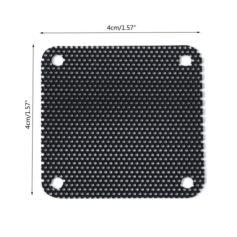 4x4cm Black PVC Computer Case Fan Filter Mesh Grills Guard Frame - Image 4
