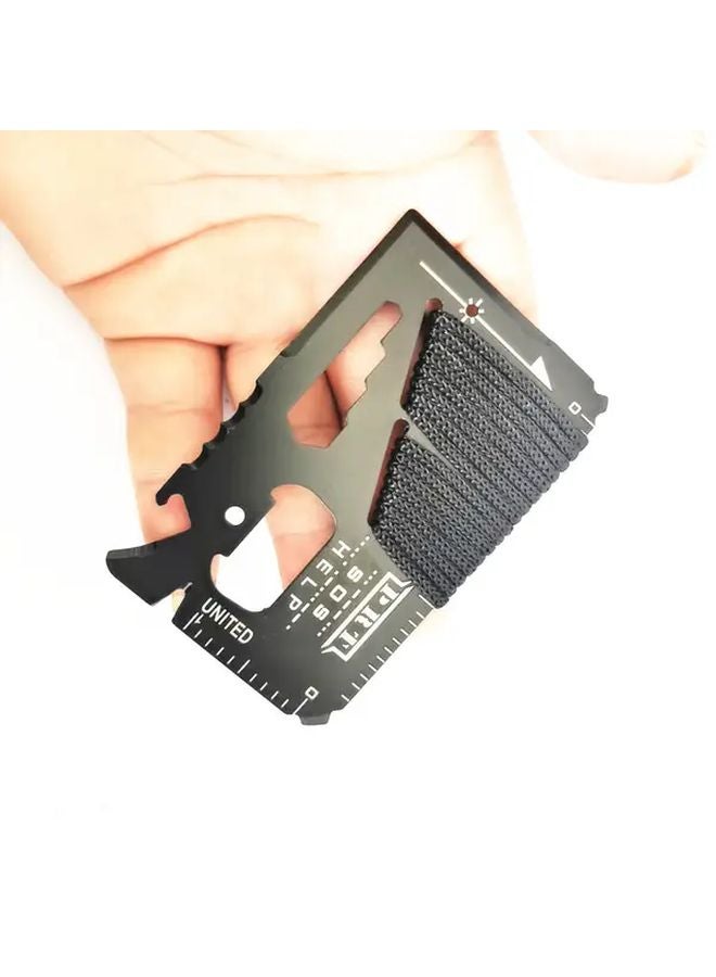 14 في 1 أداة متعددة من الفولاذ المقاوم للصدأ بطاقة سكين جيب على الطراز العسكري للتخييم - Image 5