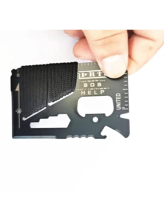 14 في 1 أداة متعددة من الفولاذ المقاوم للصدأ بطاقة سكين جيب على الطراز العسكري للتخييم - Image 4