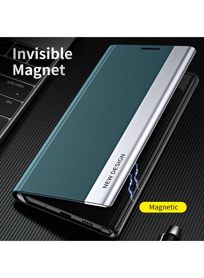 S-TOP Case For Samsung Galaxy S21 Ultra 5G Side Electroplated Magnetic Ultra-Thin Horizontal Flip Leather Case with Holder - Image 5