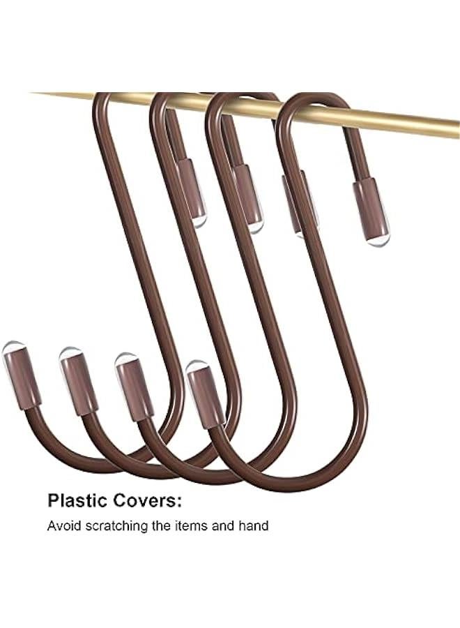 Arabest 36 Pieces S Hooks for Hanging Heavy Duty S Shaped Hook Rack Metal Non Slip Hanger for Stocking Kitchen Pot Utensils Closet Wire Bathroom Bedroom Pan Bag Towel Plant(2.4 Inch,Bronze) - Image 3